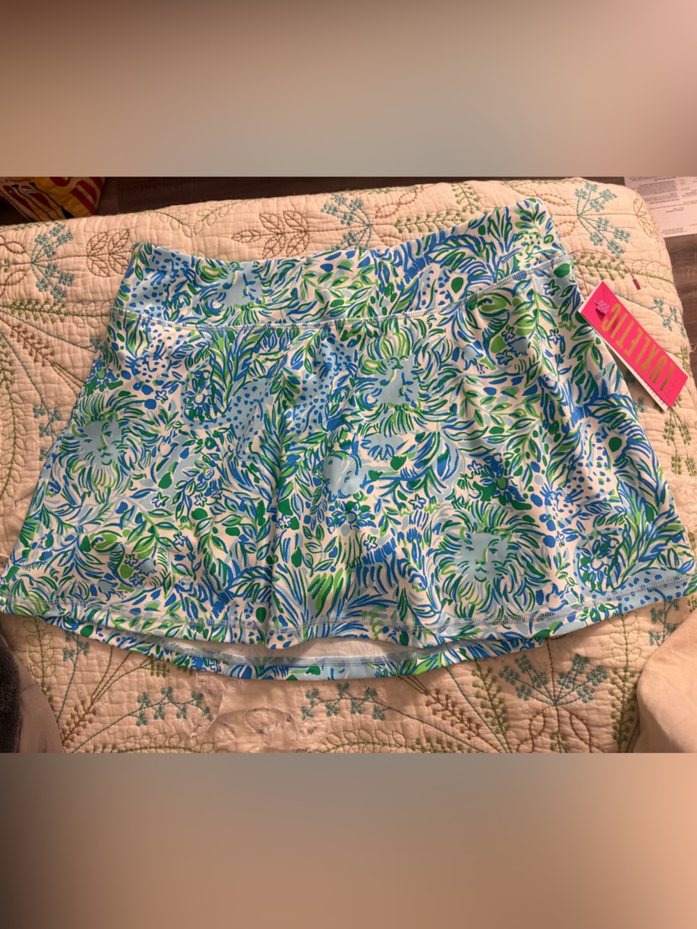 NWT Lilly Pulitzer Alia Skort UPF 50+ Hydra Blue Dandy Lions size M